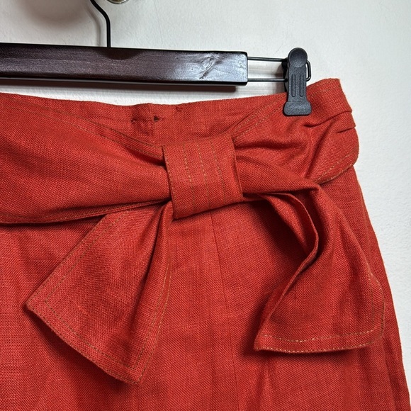 (R9) LERMAJ 100% linen vintage skirt from the 70s, size 14 oranges - Picture 2 of 13